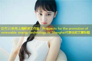 Prospects for the promotion of renewable energy technology in Shanghai Prospects for the promotion of renewable energy technology in Shanghai